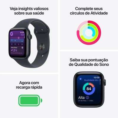 Apple Watch SE 3 GPS 44mm Pulseira Esportiva P/M Estelar