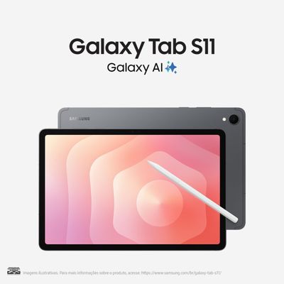 Tablet Samsung Galaxy TAB S11 11 Android 16 Dimensity 9400+ Wi-Fi 256GB 13MP S Pen Cinza