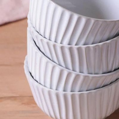 Conjunto de Ramequins Médios Porto Brasil Linhas New White com 6 Peças 170ml  Branco