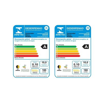 Lavadora Suggar Neo Eco 10kg 6 Programas de Lavagem 450W Preto Preto / 220