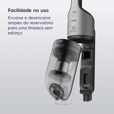Aspirador de Pó Vertical Sem Fio Electrolux Cyclonic Power ERG018 90W 2em1 Cinza