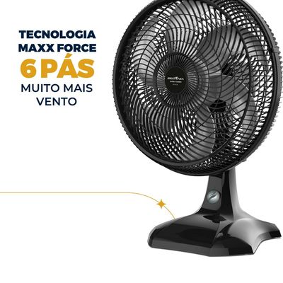 Ventilador de Mesa 2 em 1 Britânia Maxx Force BVT405 40cm 6 Pás 3 Velocidades 150W Preto Preto / 110