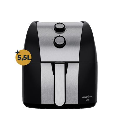 Fritadeira Elétrica Britânia BFR51 Gold 5,5L 1500W Air Flow Preto,Inox / 110