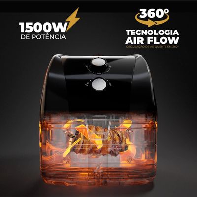 Fritadeira Elétrica Britânia BFR51 Gold 5,5L 1500W Air Flow Preto,Inox / 110