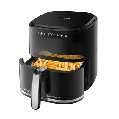 Fritadeira Air Fryer Mondial AF-50-DV Family Visor 5L 2000W Visor Frontal Digital Touch Preto Preto / 110