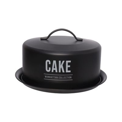Porta-Bolo com Cúpula Hauskraft Manhattan em Aço Galvanizado Preto  28,5 cm