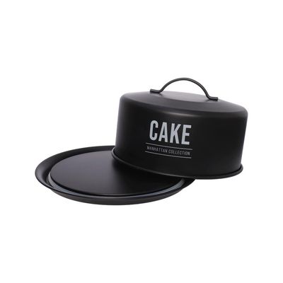 Porta-Bolo com Cúpula Hauskraft Manhattan em Aço Galvanizado Preto  28,5 cm