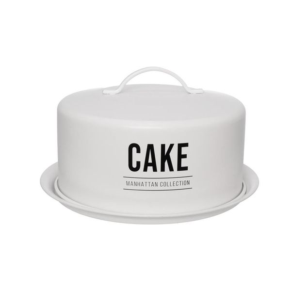 Porta Bolo com Cúpula Hauskraft Manhattan em Aço Galvanizado Branco 28,5 cm