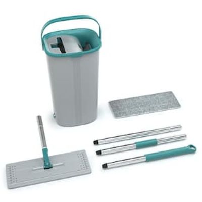 Mop Lava e Seca FlashLimp com Balde 5,5L e Refil  Cinza/