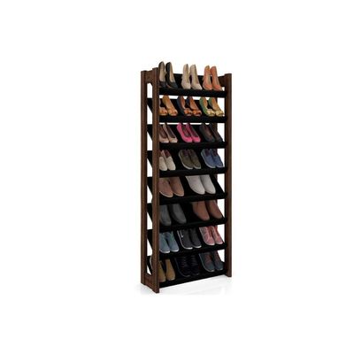 Armário Sapateira Quarto AZ1006 c/ 8 Prateleiras Amêndoa/Branco - Tecno Mobili