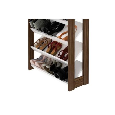 Armário Sapateira Quarto AZ1006 c/ 8 Prateleiras Amêndoa/Branco - Tecno Mobili