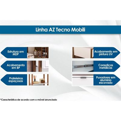 Armário Sapateira Quarto AZ1006 c/ 8 Prateleiras Amêndoa/Branco - Tecno Mobili