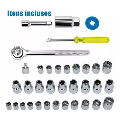 Combo De Chaves Conjunto Canhão Facil D Usar 40pç Lwj-138