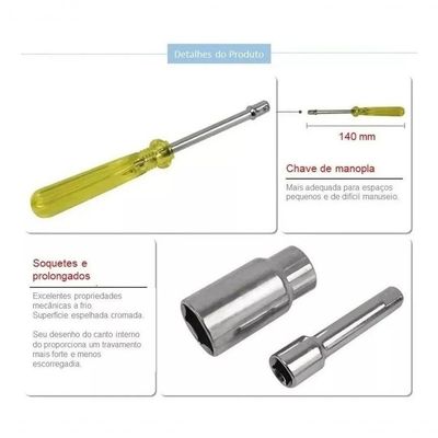 Combo De Chaves Conjunto Canhão Facil D Usar 40pç Lwj-138
