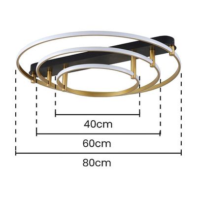 Plafon Skylight Listo 3106l Led Bivolt Preto/dourado