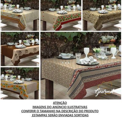 Toalha Mesa Quadrada Gourmet 140x140cm Sortido Raner