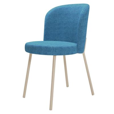 Kit 2 Cadeiras Para Sala de Jantar Cozinha Estofada Gavi Arena L02 Linho Azul - Lyam Decor