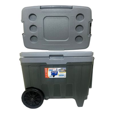 Caixa Térmica Cooler 54l Rodas Grandes Praia Camping Antares