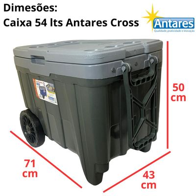 Caixa Térmica Cooler 54l Rodas Grandes Praia Camping Antares