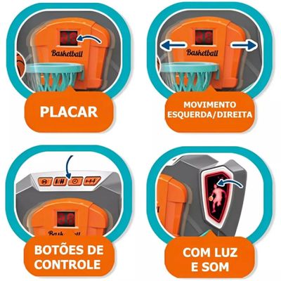 Jogo Mini Basquete Arremesso Livre Placar Eletrônico - Dm Toys 6806
