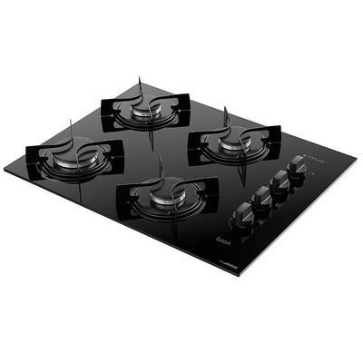 Cooktop a Gás Atlas U Top 4 Bocas Mesa de Vidro Preto