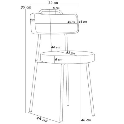 Cadeira Decorativa Estofada Para Sala De Jantar Barcelona L02 Couríssimo Marrom Camel - Lyam