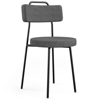 Cadeira Decorativa Estofada Para Sala De Jantar Barcelona L02 Linho Cinza Escuro - Lyam Decor