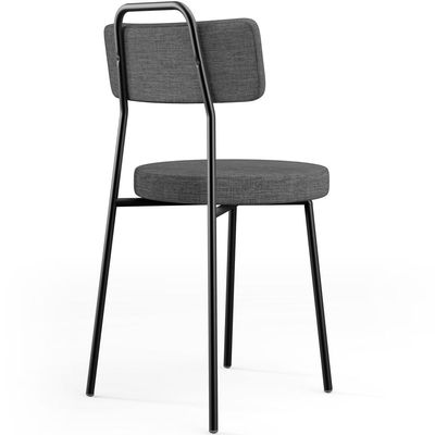 Cadeira Decorativa Estofada Para Sala De Jantar Barcelona L02 Linho Cinza Escuro - Lyam Decor