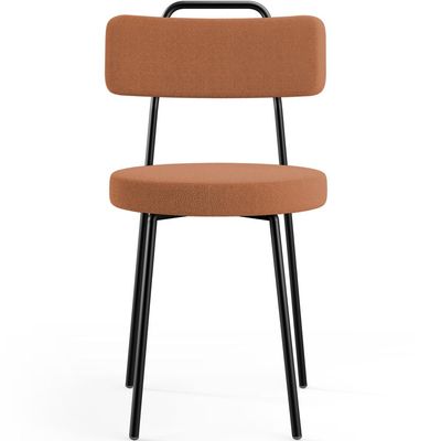 Kit 08 Cadeiras Decorativas Estofada Sala De Jantar Barcelona L02 Bouclê Terracota - Lyam Decor