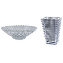 KIT DECORAÇÃO VASO E CENTRO DE MESA VIDRO CRISTAL