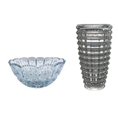 KIT DECORAÇÃO VASO E CENTRO DE MESA VIDRO CRISTAL