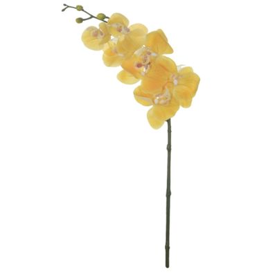 HASTE ORQUIDEA PHALAENOPSIS REAL TOQUE C/COAT X7 AMARELO 63cm