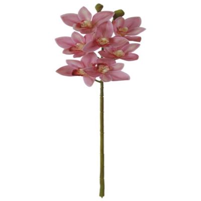 HASTE FLOR ORQUIDEA CYMBIDIUM C/COAT REAL TOQUE X7 ROSA 67cm
