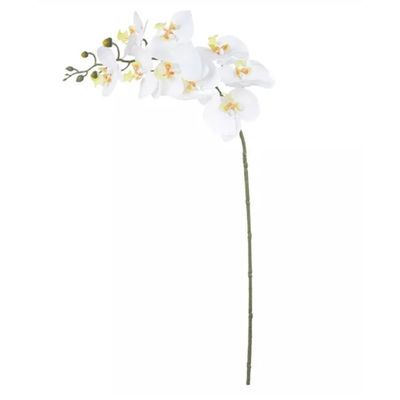 HASTE FLOR ORQUIDEA PHALAENOPSIS REAL TOQUE X9 BRANCO BEAUTY 94cm
