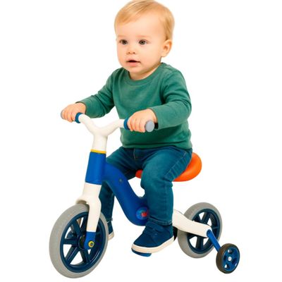 Bicicleta Infantil de Equilíbrio 2 em 1 com Rodinhas Removíveis - Azul