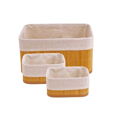 Kit 3 Cesto Organizador em Bambu