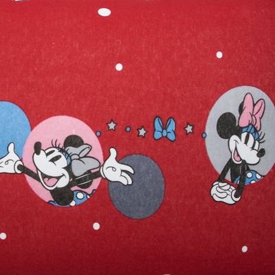 Par de Fronha KazzaVip Malha 100% Algodão Disney Estampada Minnie Feliz Red 48cmx68cm Vermelho