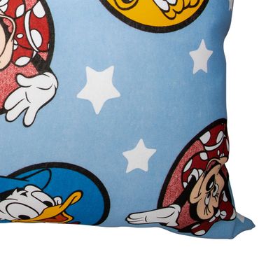 Par de Fronha KazzaVip Malha 100% Algodão Disney Estampada Mickey e Sua Turma 48cmx68cm Azul