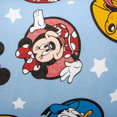 Par de Fronha KazzaVip Malha 100% Algodão Disney Estampada Mickey e Sua Turma 48cmx68cm Azul