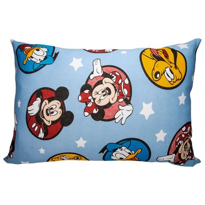 Fronha Avulsa KazzaVip Malha 100% Algodão Disney Estampada Mickey e Sua Turma 48cmx68cm Azul