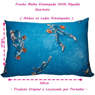 Fronha Avulsa KazzaVip Malha 100% Algodão Disney Estampada Quarteto 48cmx68cm Azul