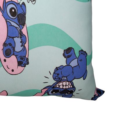 Fronha Avulsa KazzaVip Malha 100% Algodão Disney Estampada Stitch Fit 48cmx68cm Verde