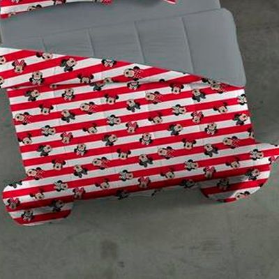 Edredom Portallar Casal Malha Mista 70% Algodão 30% Poliéster Disney Minnie Poá 2,00mx220m Cinza