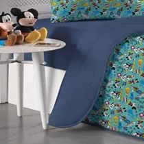 Edredom Portallar Casal Malha Mista 70% Algodão e 30% Poliéster Disney Mickey Love Ny 2,00mx220m Azul