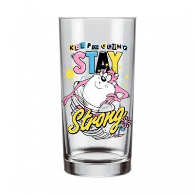 Copo Avulso Cylinder Manchester Allmix Vidro Estampa Taz Looney Tunes Licenciado 300 ML Incolor