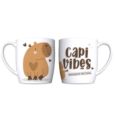 Caneca Porcelana BrasFoot Capivibes 1 Urban 300 ML Branco