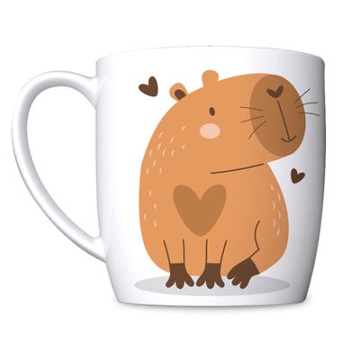 Caneca Porcelana BrasFoot Capivibes 1 Urban 300 ML Branco