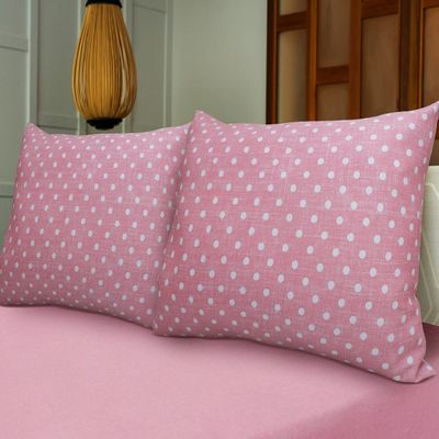 Jogo de Cama KazzaVip King Malha Mista 70% Algodão e 30% Poliéster Ilhabela 3 Peças Rosa
