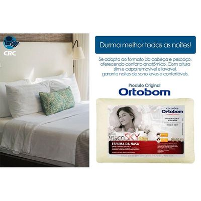 Travesseiro Viscoelástico Visco Sky Slim (38x58) - Ortobom