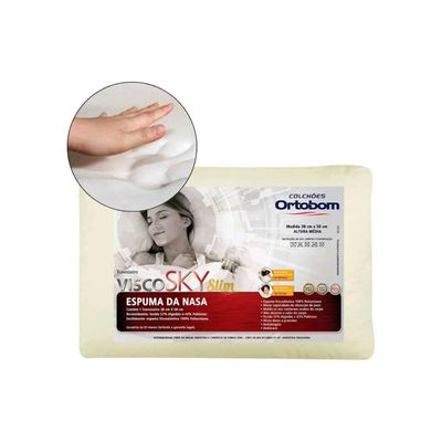 Travesseiro Viscoelástico Visco Sky Slim (38x58) - Ortobom